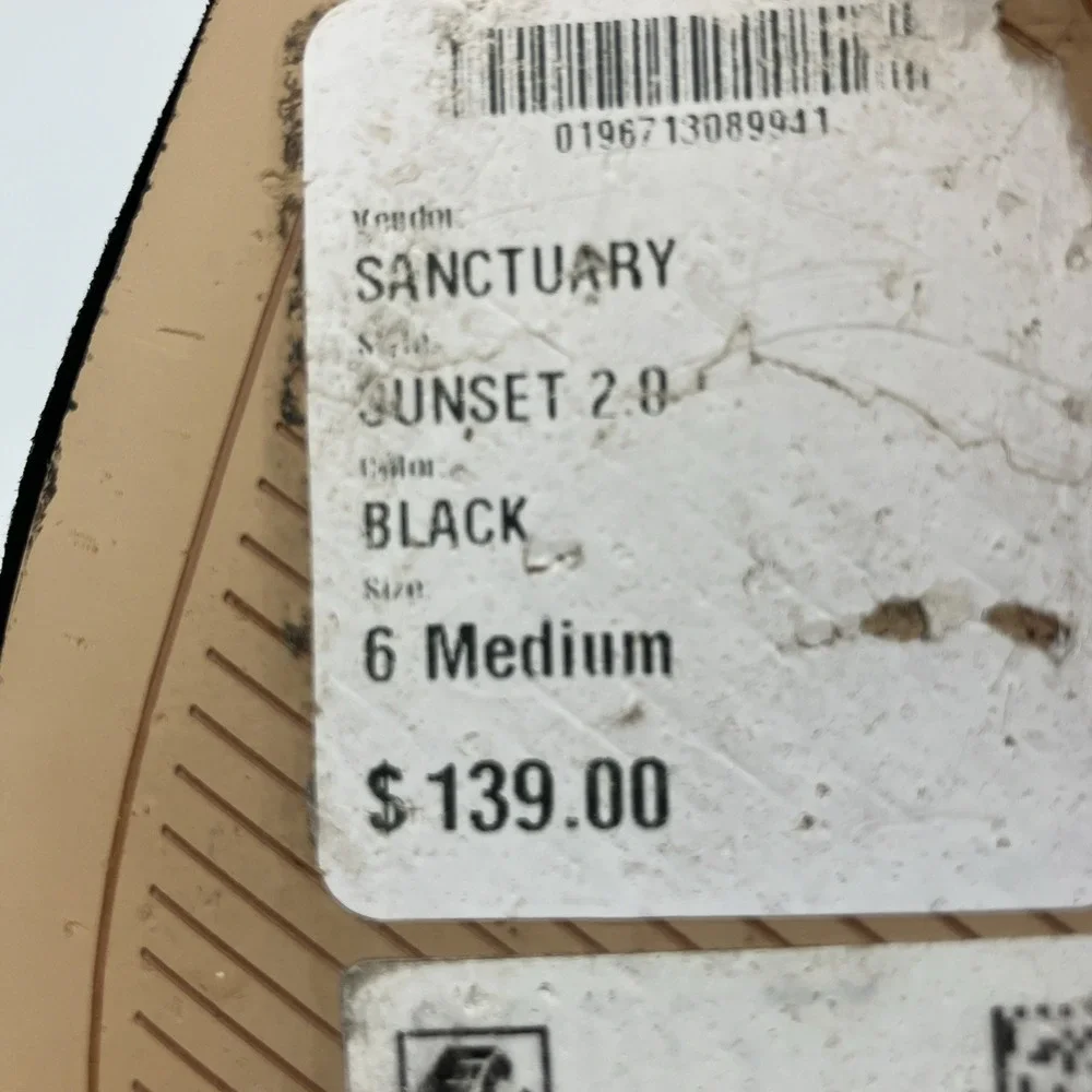 Sanctuary Sunset 2.0 Black Suede‎ Mule Wooden Block Heel Shoes 6M Luxury
